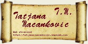 Tatjana Macanković vizit kartica